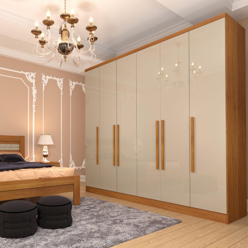 Guarda Roupa Veneza 6 Portas 4 Gav TCIL Cinamomo Off Whiite