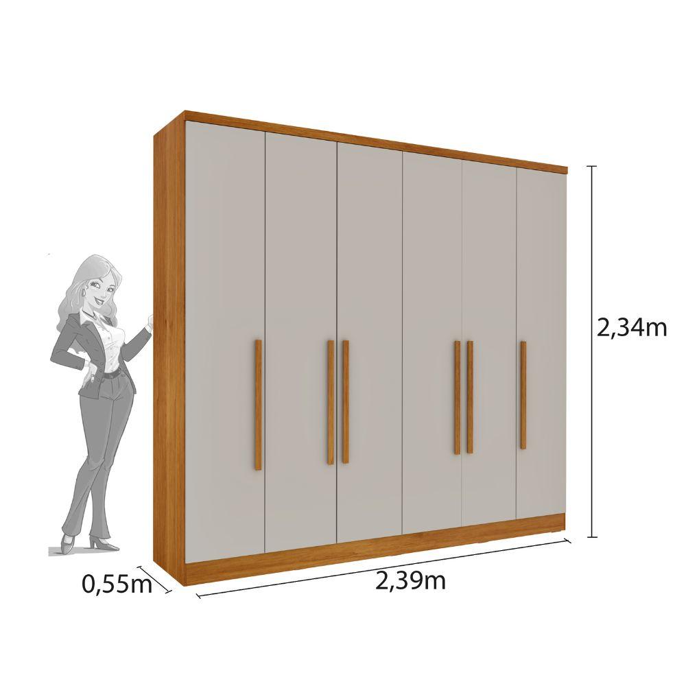 Guarda Roupa Veneza 6 Portas 4 Gav TCIL Cinamomo Off Whiite