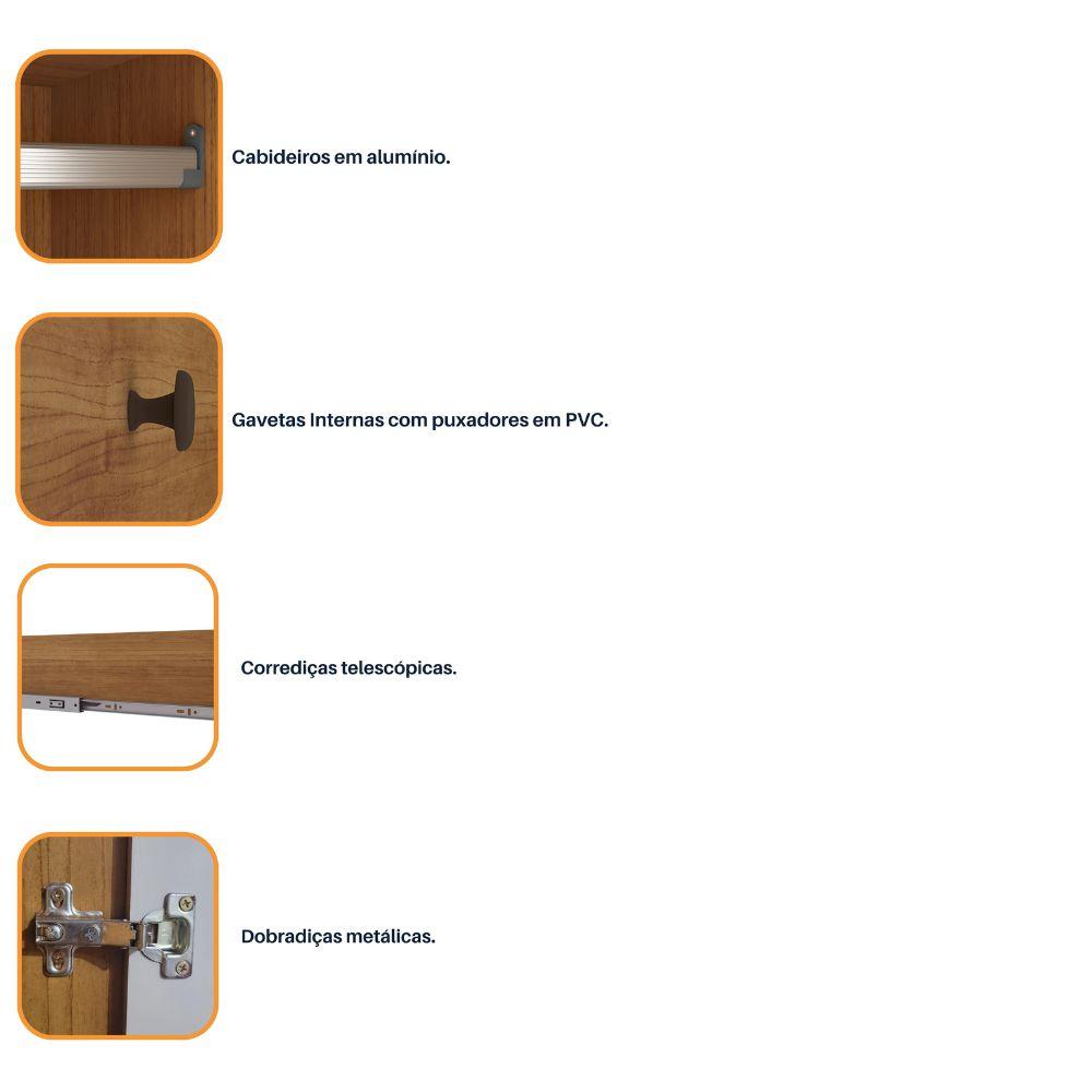 Guarda Roupa Veneza 6 Portas 4 Gav TCIL Cinamomo Off Whiite