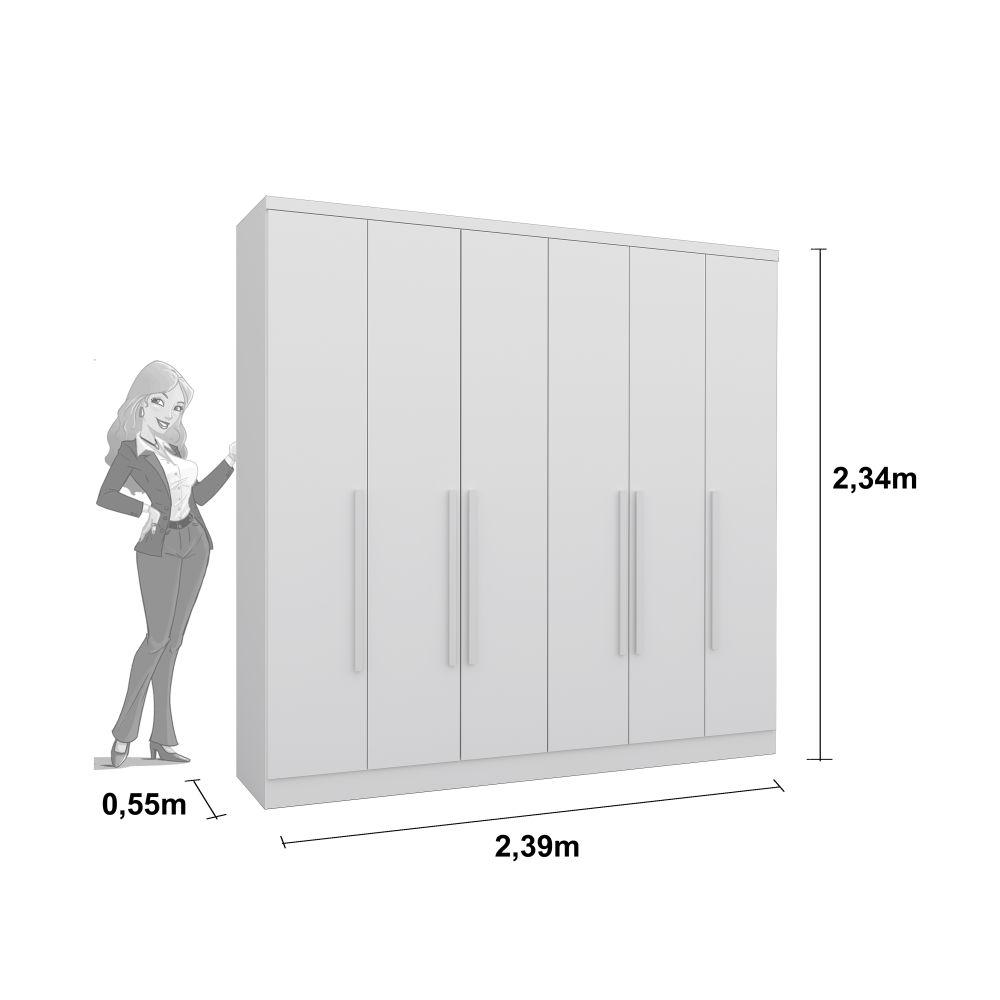Guarda Roupa Veneza 6 Portas 4 Gavetas TCIL Branco