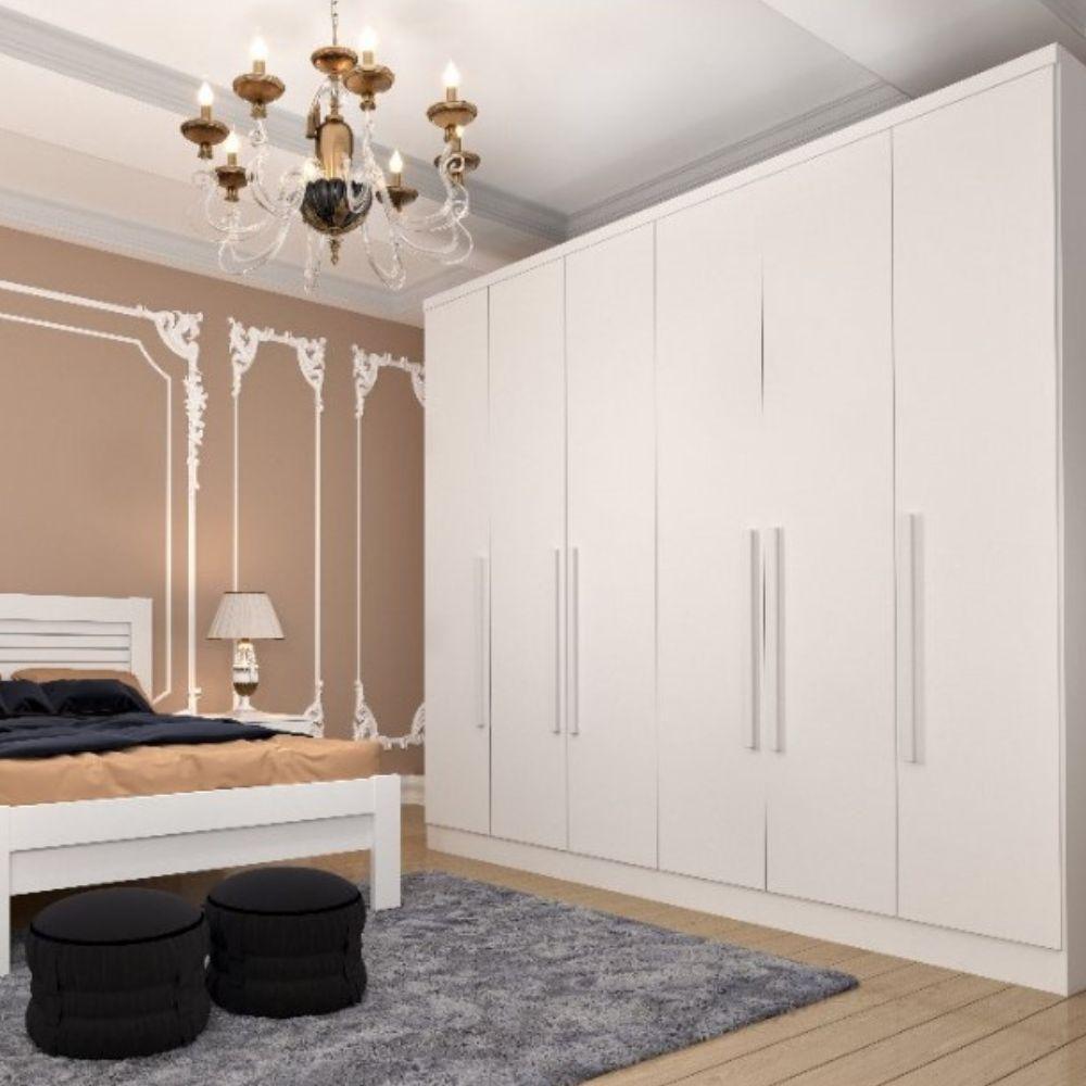 Guarda Roupa Veneza 6 Portas 4 Gavetas TCIL Branco