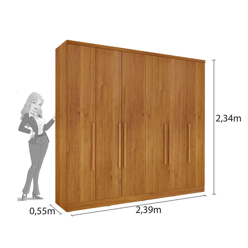 Guarda Roupa Veneza 6 Portas 4 Gavetas TCIL Cinamomo
