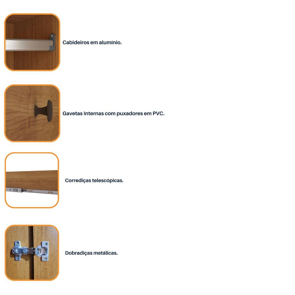 Guarda Roupa Veneza 6 Portas 4 Gavetas TCIL Cinamomo
