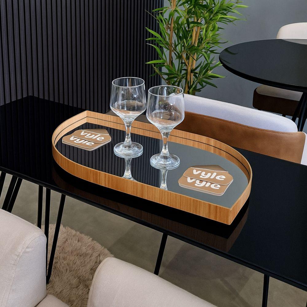 Bandeja Espelhada Decorativa Anne Laminada Cinamomo