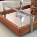Bandeja Espelhada MDF Laminado Castanho com Alça em Metal Cromado