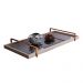 Bandeja Espelhada MDF Laqueado Off White com Alça em Metal Cobre