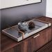 Bandeja Espelhada MDF Laqueado Off White com Alça em Metal Cobre