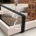 Bandeja Espelhada MDF Laqueado Off White com Alça em Metal Preto