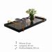 Bandeja Espelhada MDF Laqueado Preto com Alça em Metal Dourado