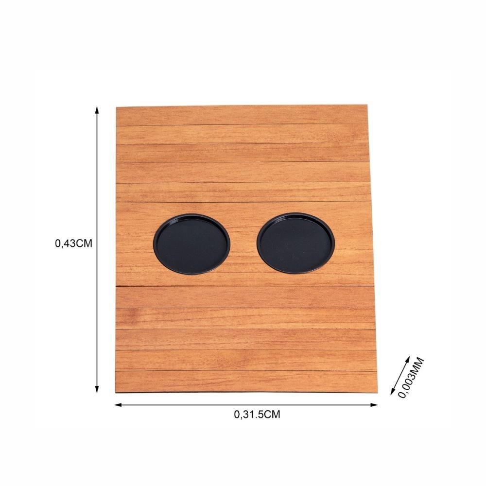 Bandeja Esteira para Braço de Sofá MDF Cinamono com Porta Copos