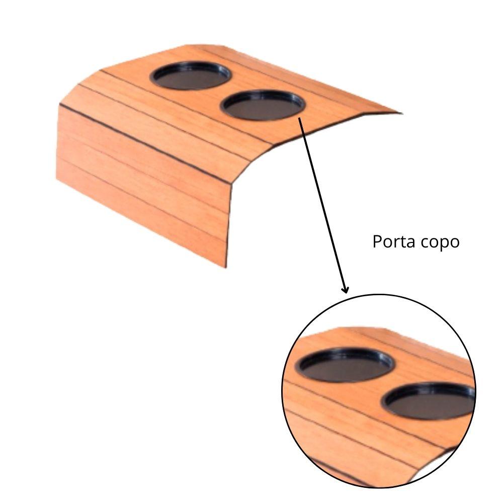 Bandeja Esteira para Braço de Sofá MDF Cinamono com Porta Copos