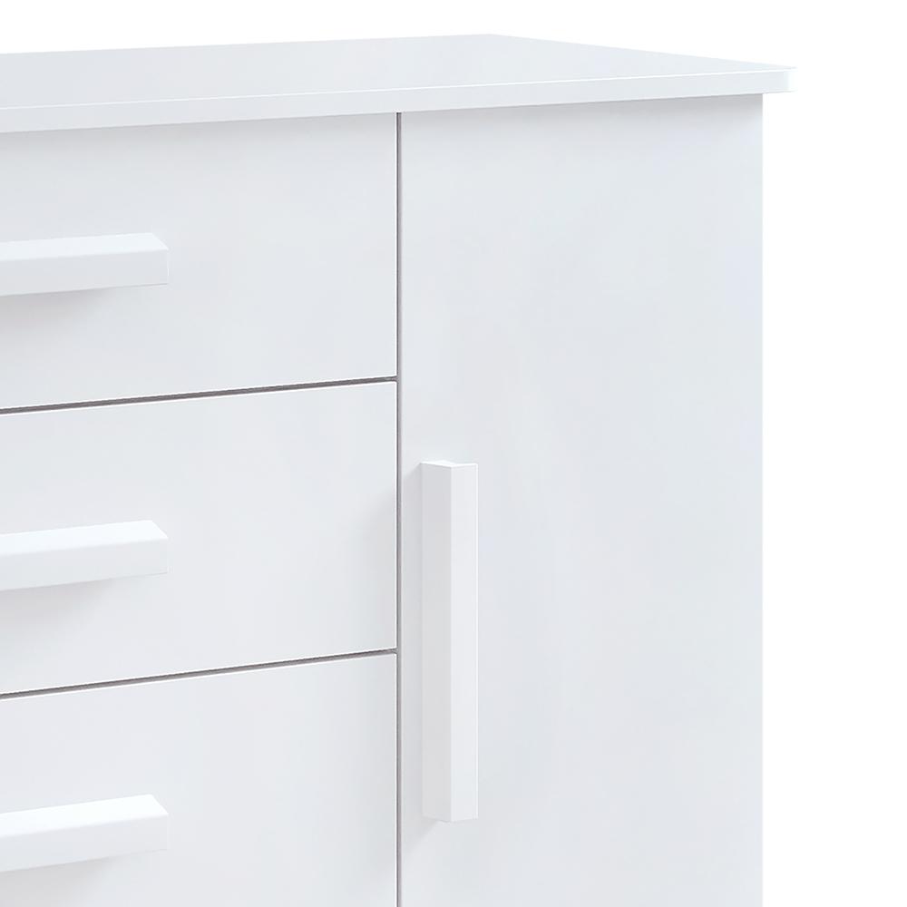 Cômoda Firenze 4 Gavetas com Sapateira 1 Porta D'Doro Branco
