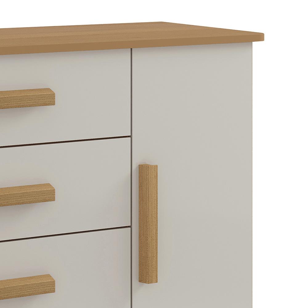 Cômoda Firenze 4 Gavetas com Sapateira 1 Porta D'Doro Cinamomo Off White