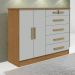 Cômoda New Athos 5 Gavetas com Sapateira D'Doro Cinamomo Off White