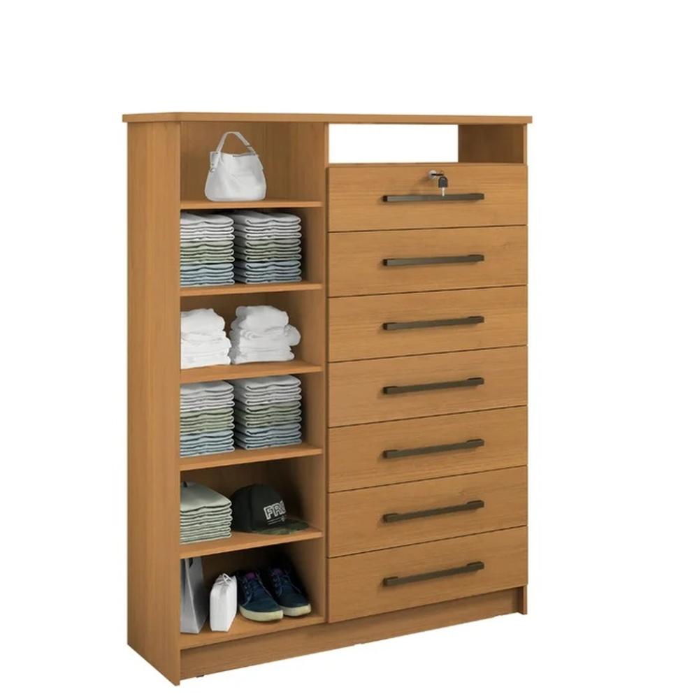 Cômoda Safira 7 Gavetas 100% MDF D'Doro Cinamomo