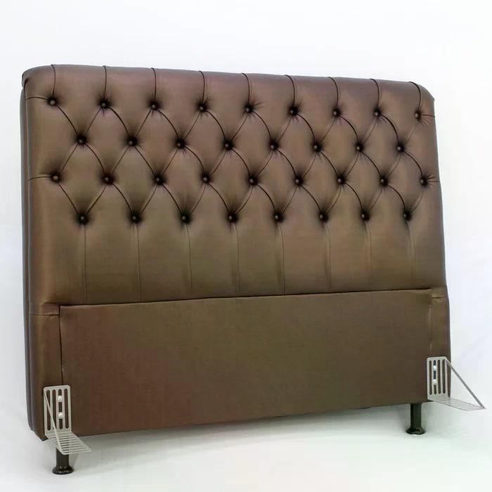 Cabeceira de Cama Box Casal 138cm Pádua Couro Café