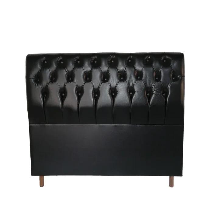 Cabeceira de Cama Box Casal 138cm Pádua Couro Preto
