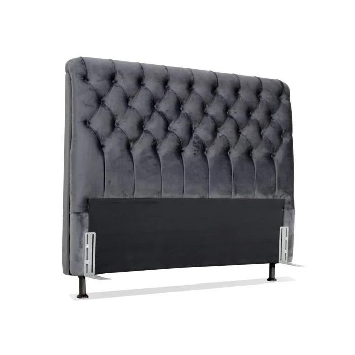Cabeceira de Cama Box Casal 138cm Pádua Veludo Cinza