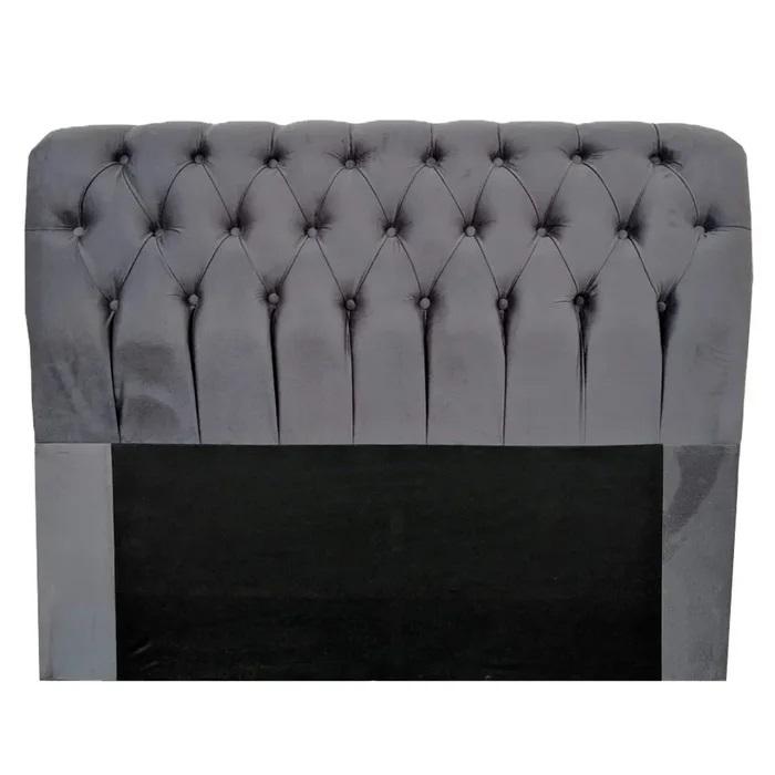 Cabeceira de Cama Box Casal 138cm Pádua Veludo Cinza