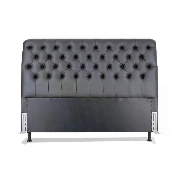 Cabeceira de Cama Box Casal 138cm Pádua Veludo Cinza