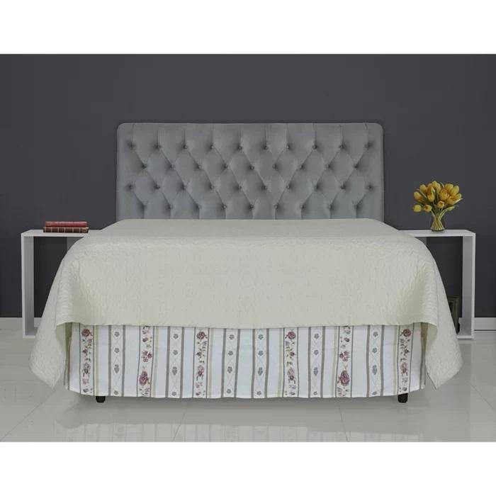 Cabeceira de Cama Box Casal 138cm Pádua Veludo Cinza
