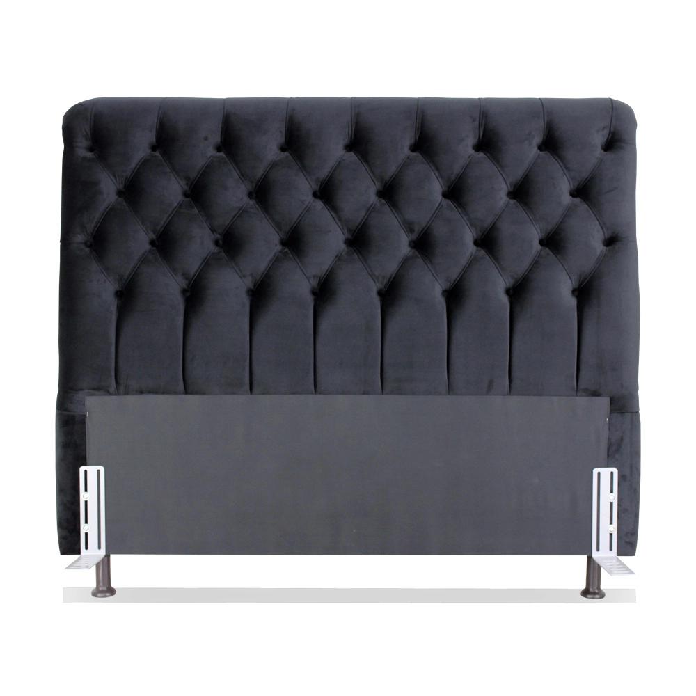 Cabeceira de Cama Box Casal 138cm Pádua Veludo Preto