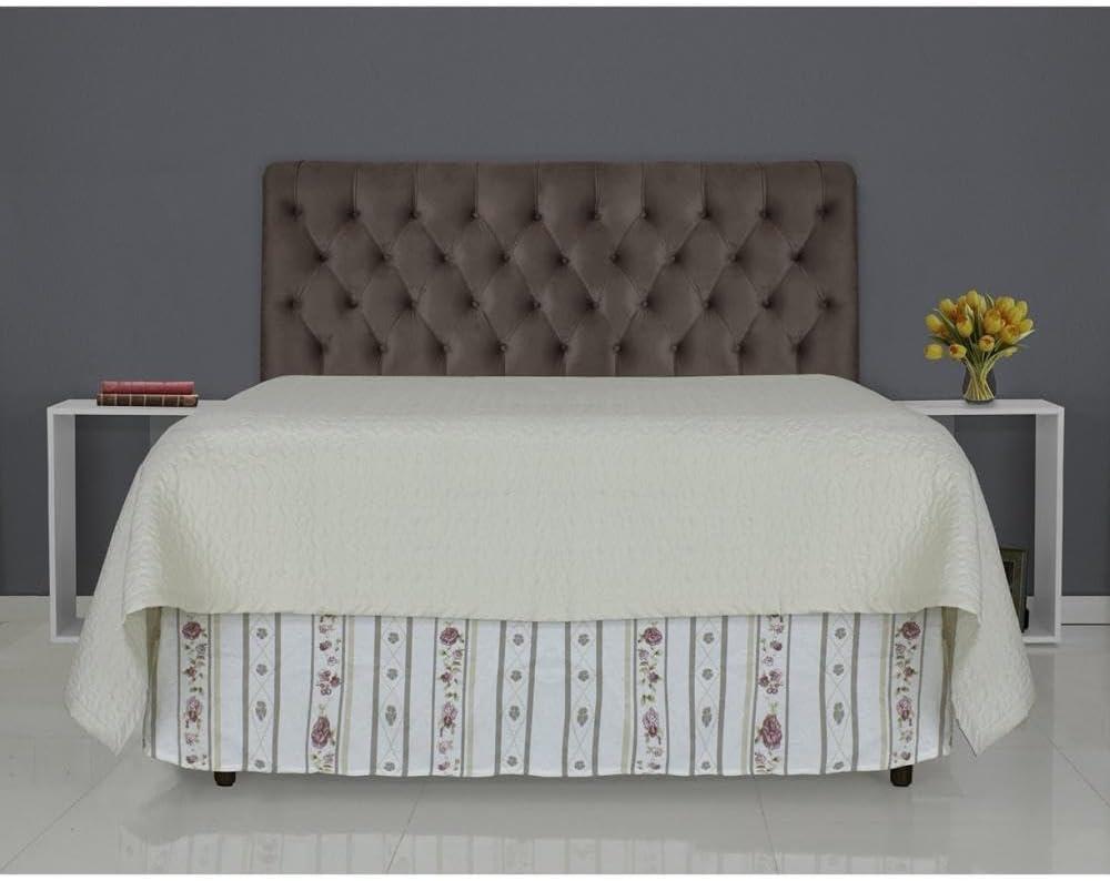 Cabeceira de Cama Box Casal Queen 158cm Pádua Couro Marrom
