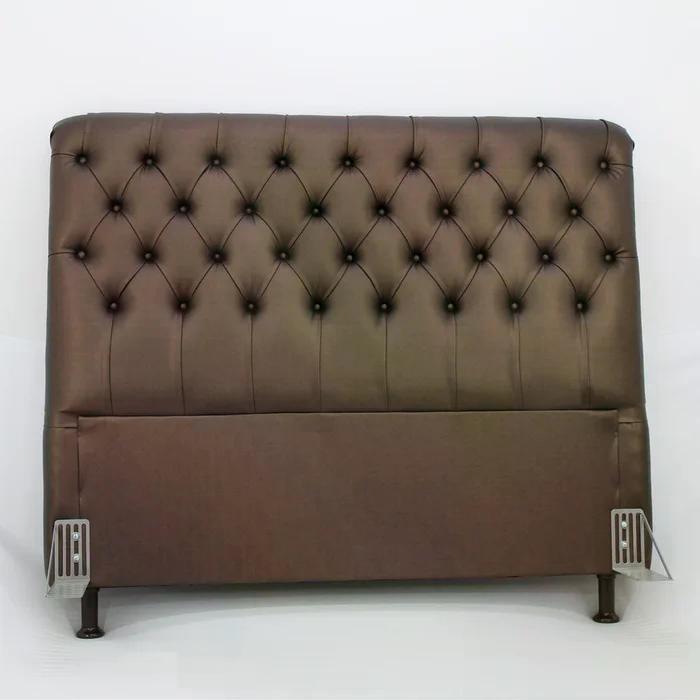 Cabeceira de Cama Box Casal Queen 158cm Pádua Couro Marrom