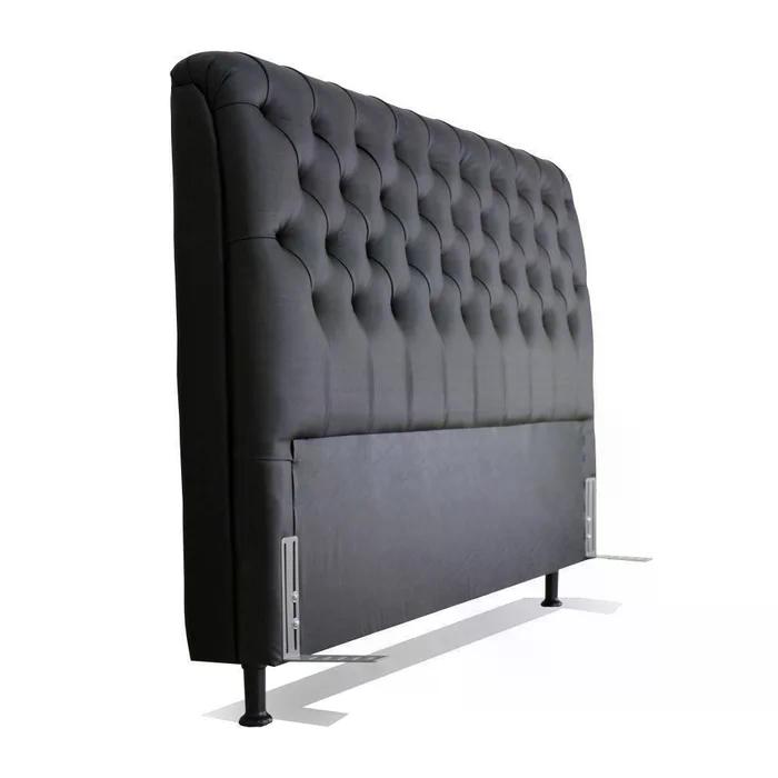 Cabeceira de Cama Box Casal Queen 158cm Pádua Couro Preto