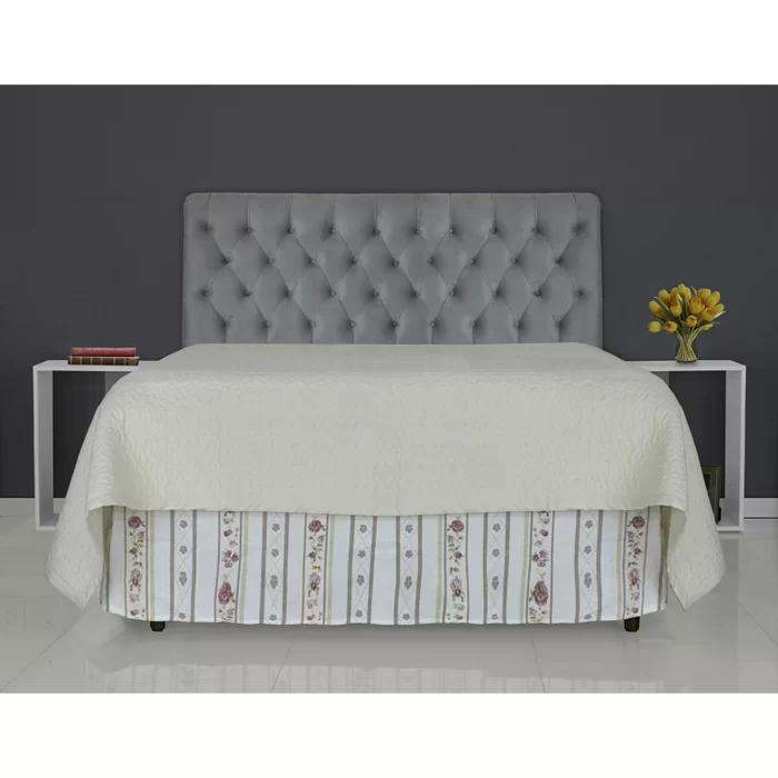 Cabeceira de Cama Box Casal Queen 158cm Pádua Veludo Cinza