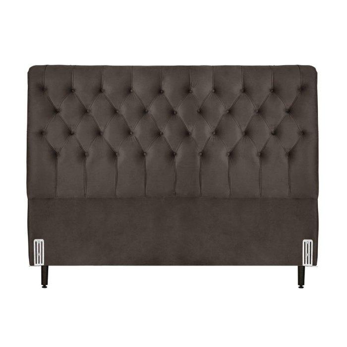 Cabeceira de Cama Box Casal Queen 158cm Pádua Veludo Marrom