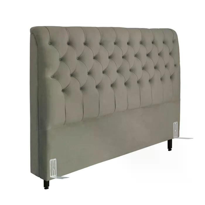 Cabeceira de Cama Box Casal Queen 158cm Pádua Veludo Marrom