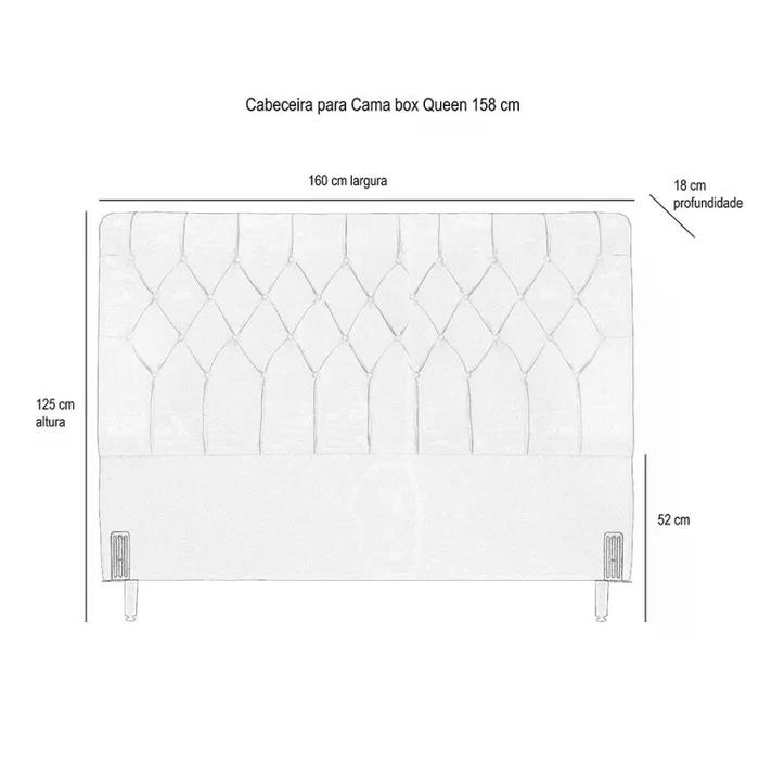 Cabeceira de Cama Box Casal Queen 158cm Pádua Veludo Marrom