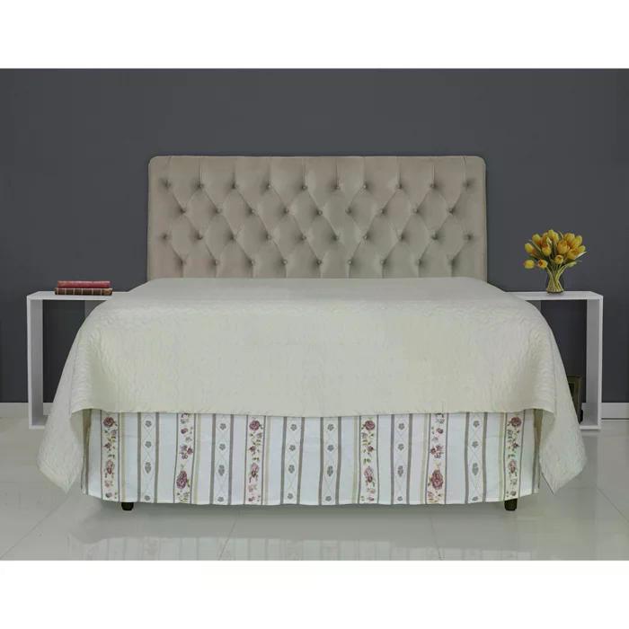 Cabeceira de Cama Box Casal Queen 158cm Pádua Veludo Marrom Claro