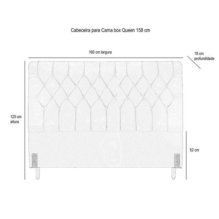 Cabeceira de Cama Box Casal Queen 158cm Pádua Veludo Marrom Claro