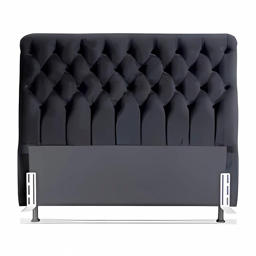 Cabeceira de Cama Box Casal Queen 158cm Pádua Veludo Preto