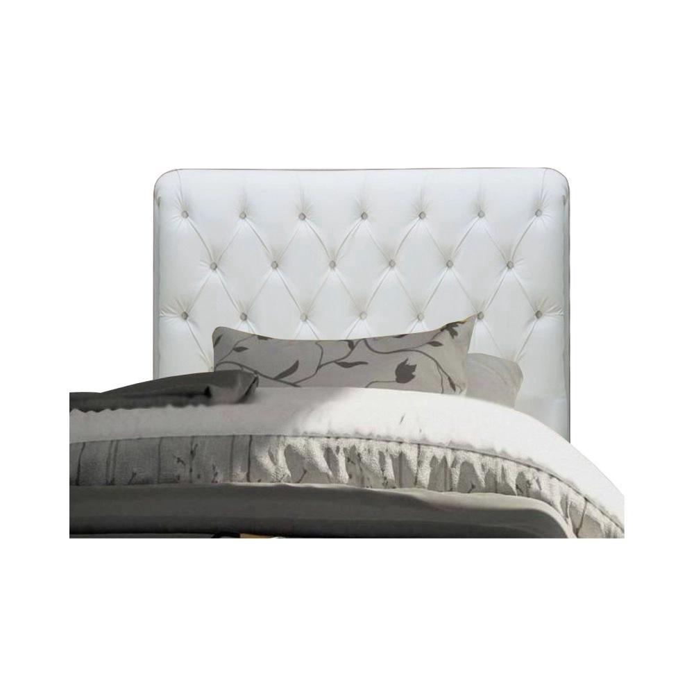 Cabeceira de Cama Box Solteiro 88cm Pádua Couro Branco