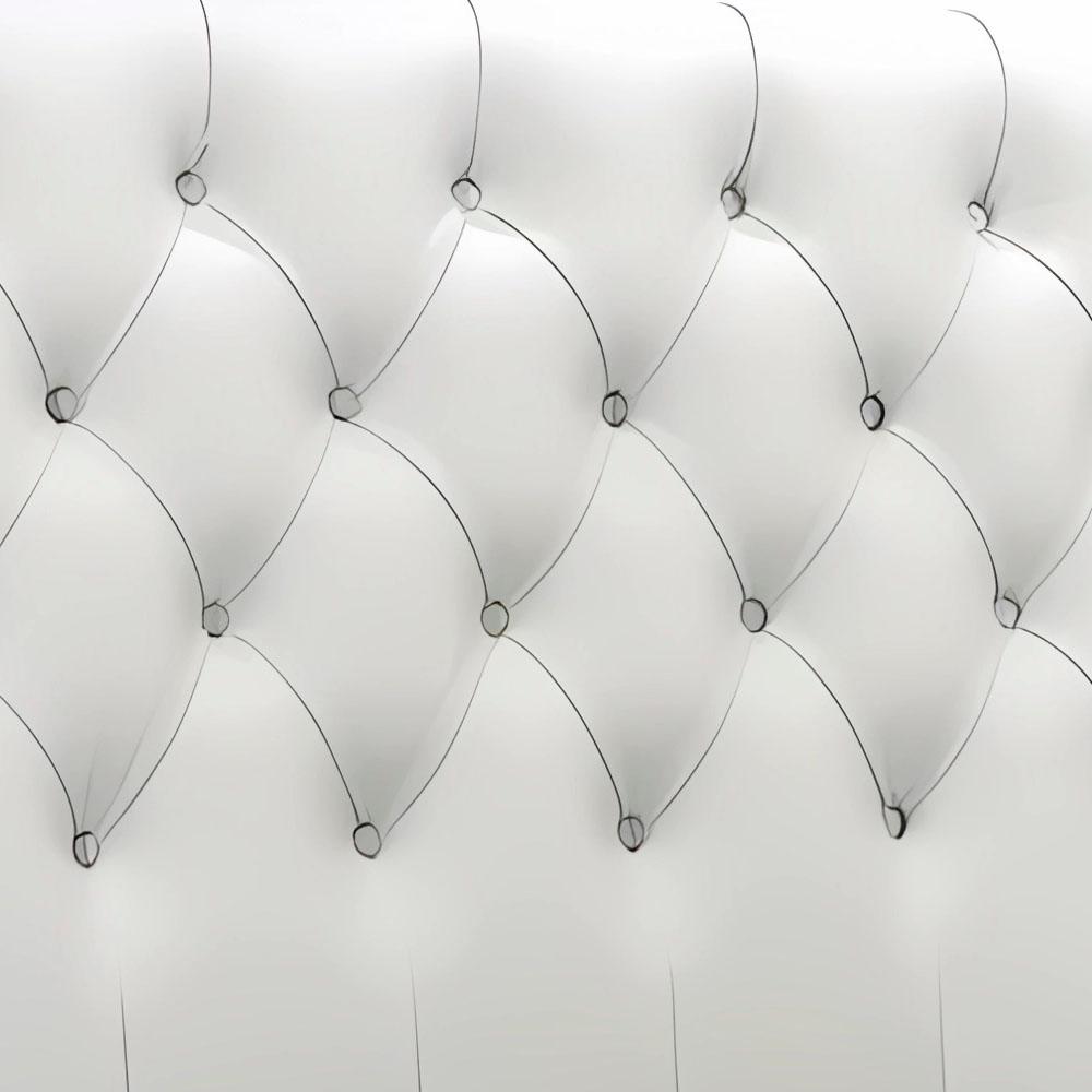 Cabeceira de Cama Box Solteiro 88cm Pádua Couro Branco