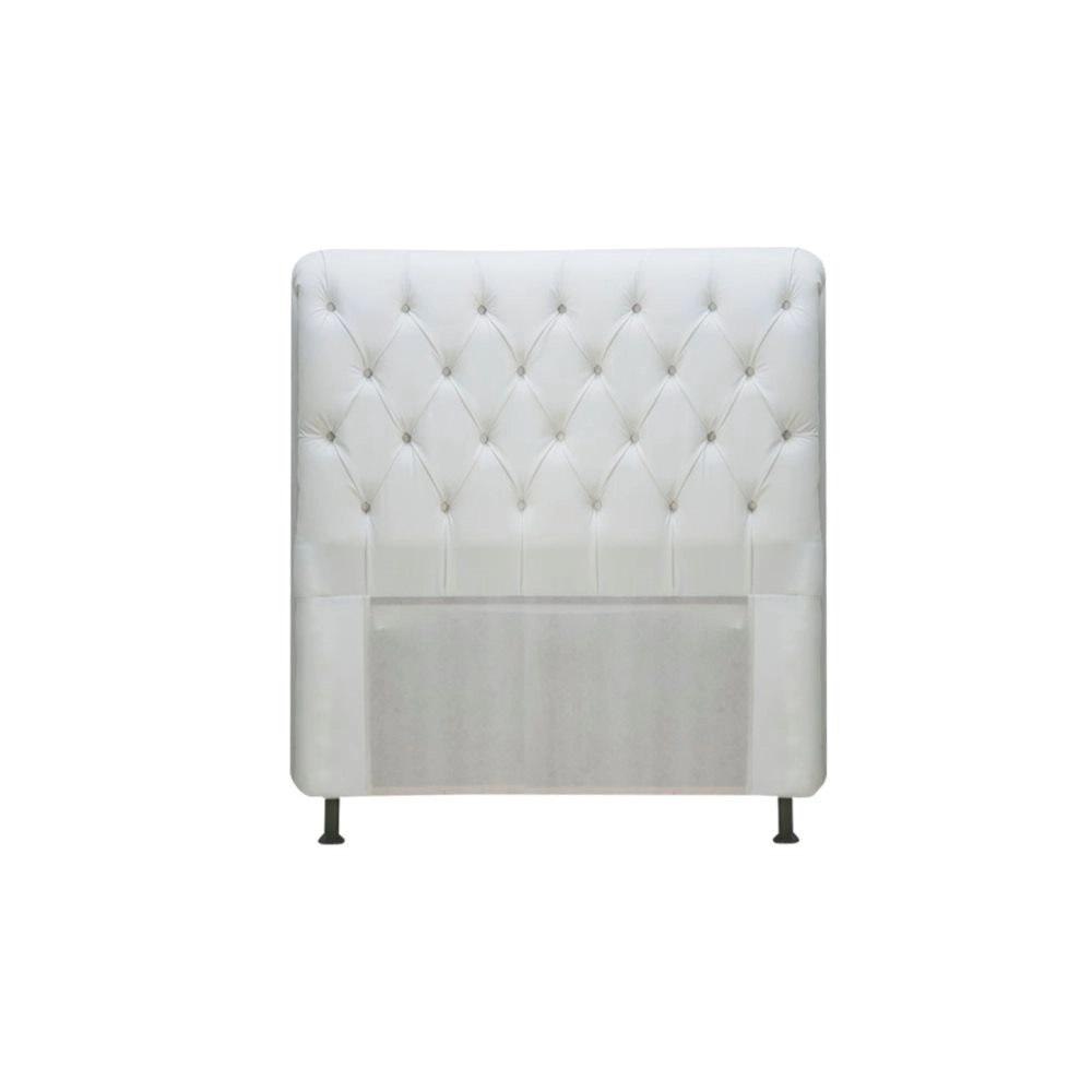Cabeceira de Cama Box Solteiro 88cm Pádua Couro Branco