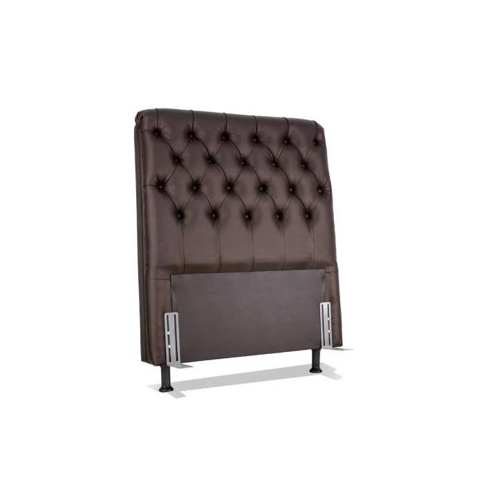 Cabeceira de Cama Box Solteiro 88cm Pádua Couro Café
