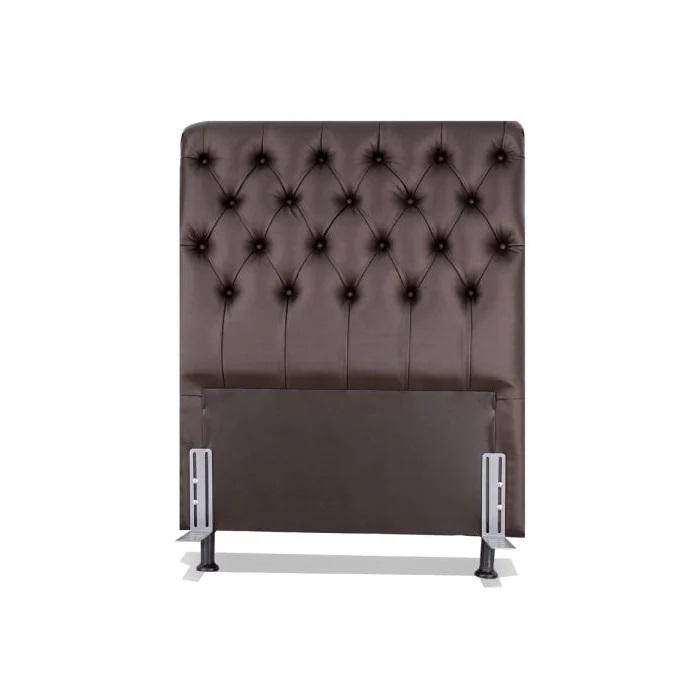 Cabeceira de Cama Box Solteiro 88cm Pádua Couro Café
