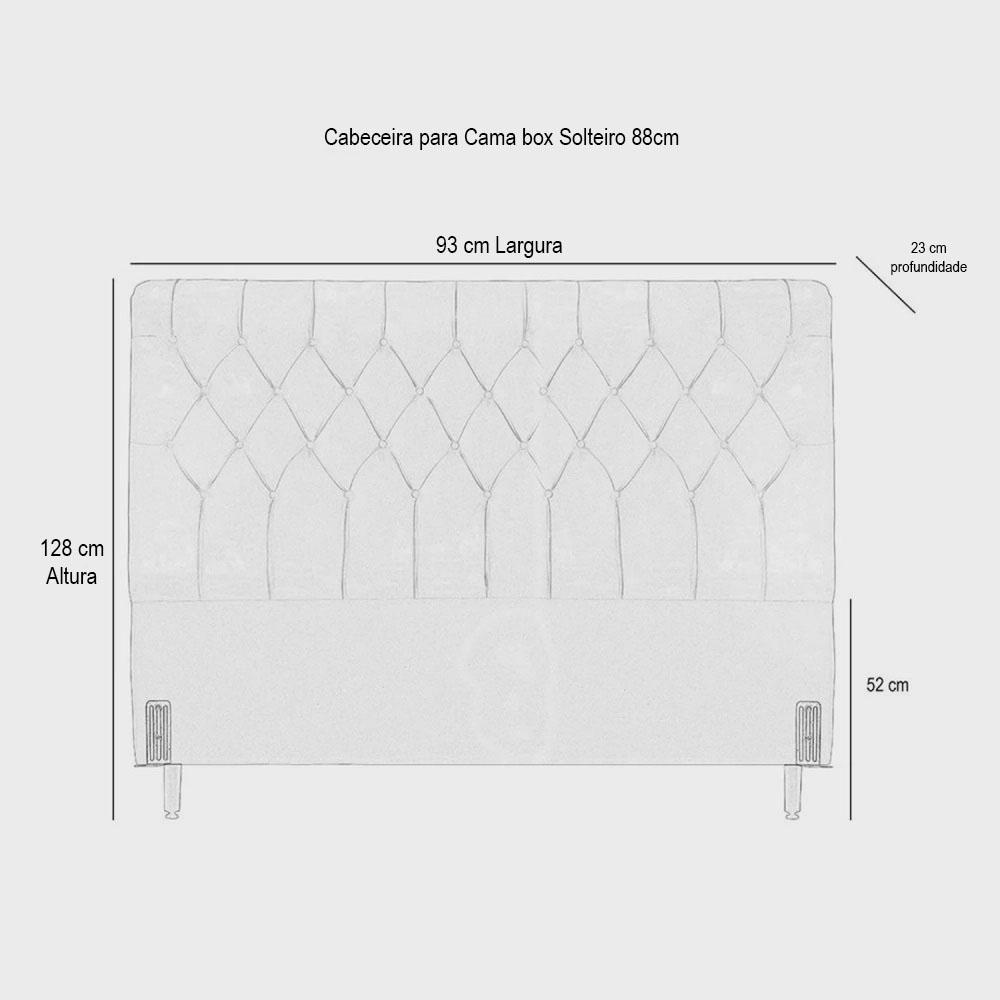 Cabeceira de Cama Box Solteiro 88cm Pádua Couro Café