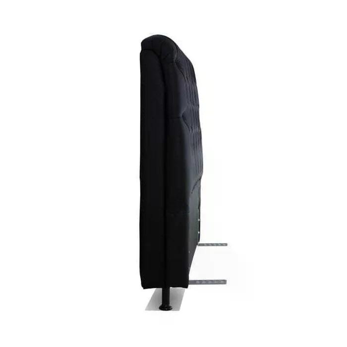 Cabeceira de Cama Box Solteiro 88cm Pádua Couro Preto