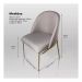 Cadeira de Jantar Colorado Linho Bege Base em Metal Dourado