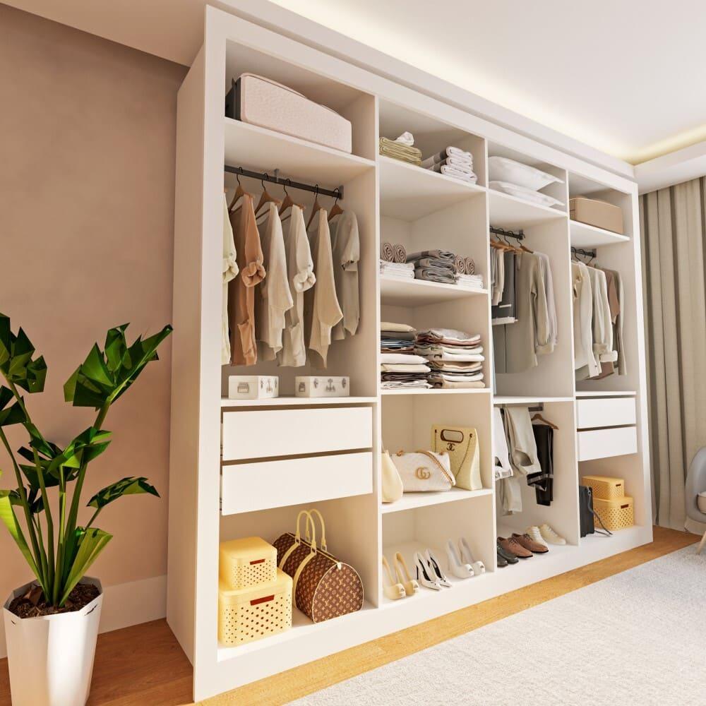 Closet Florença com 4 Gavetas Minastex Branco
