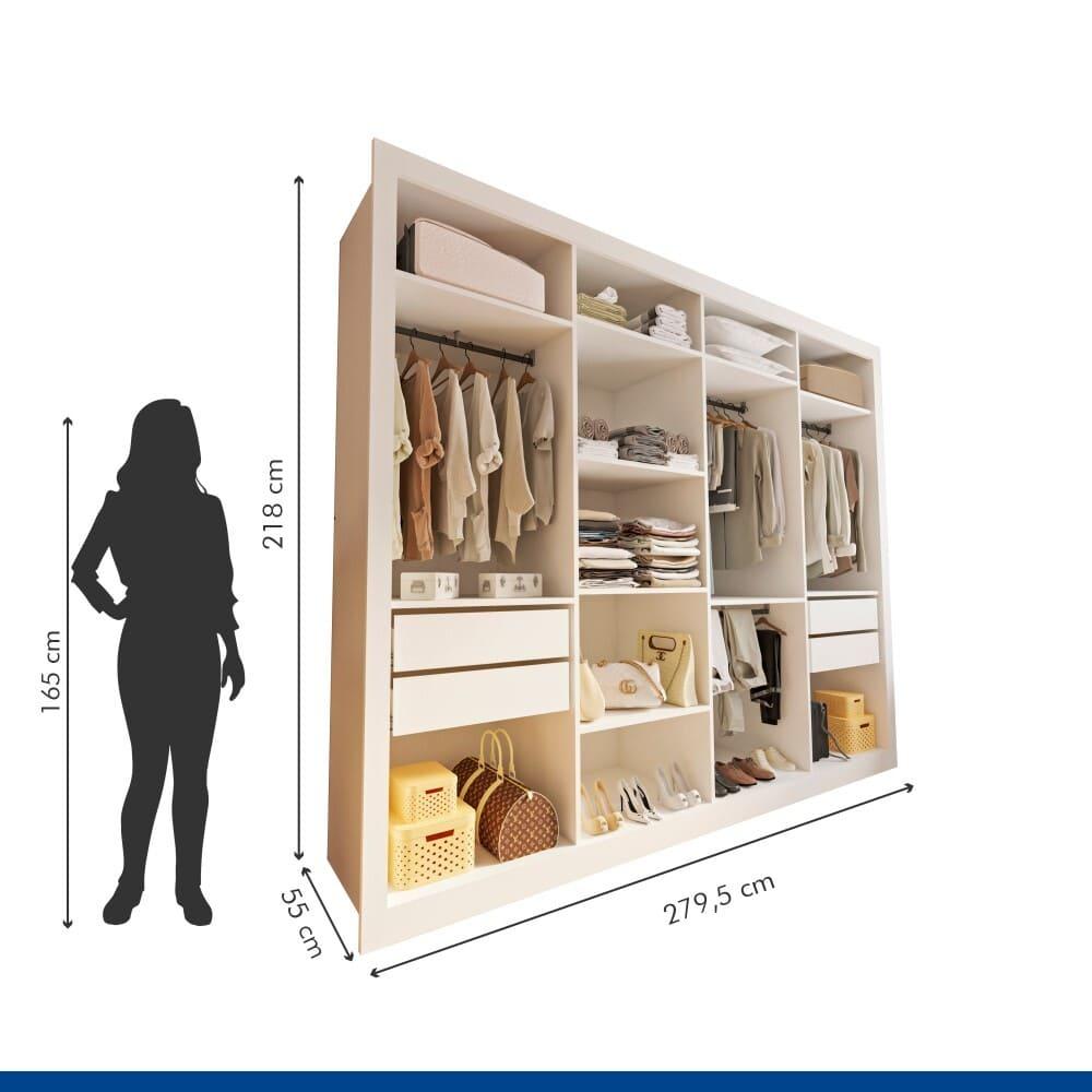 Closet Florença com 4 Gavetas Minastex Branco