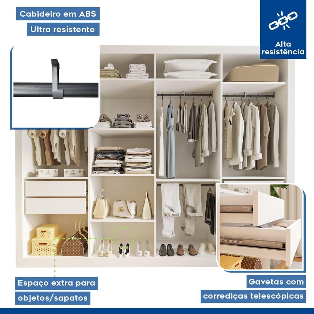 Closet Florença com 4 Gavetas Minastex Branco
