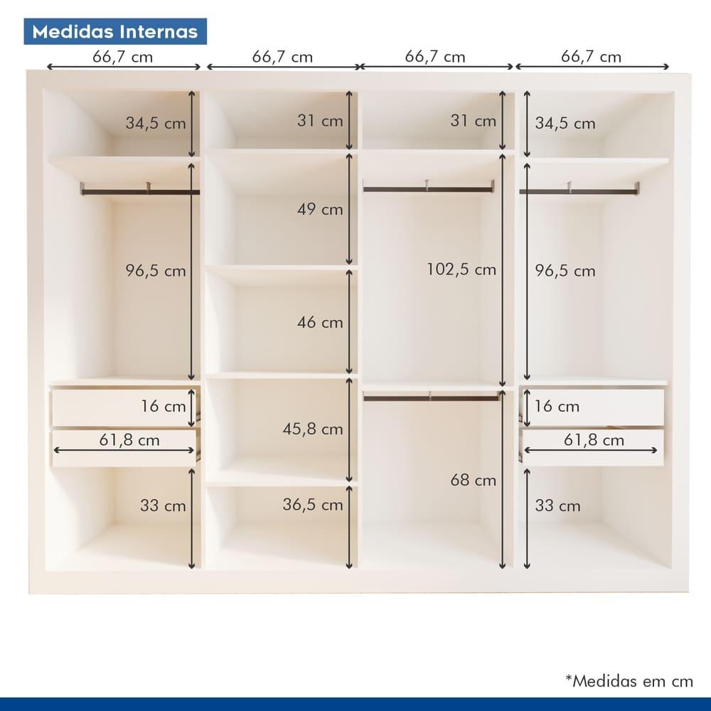 Closet Florença com 4 Gavetas Minastex Branco
