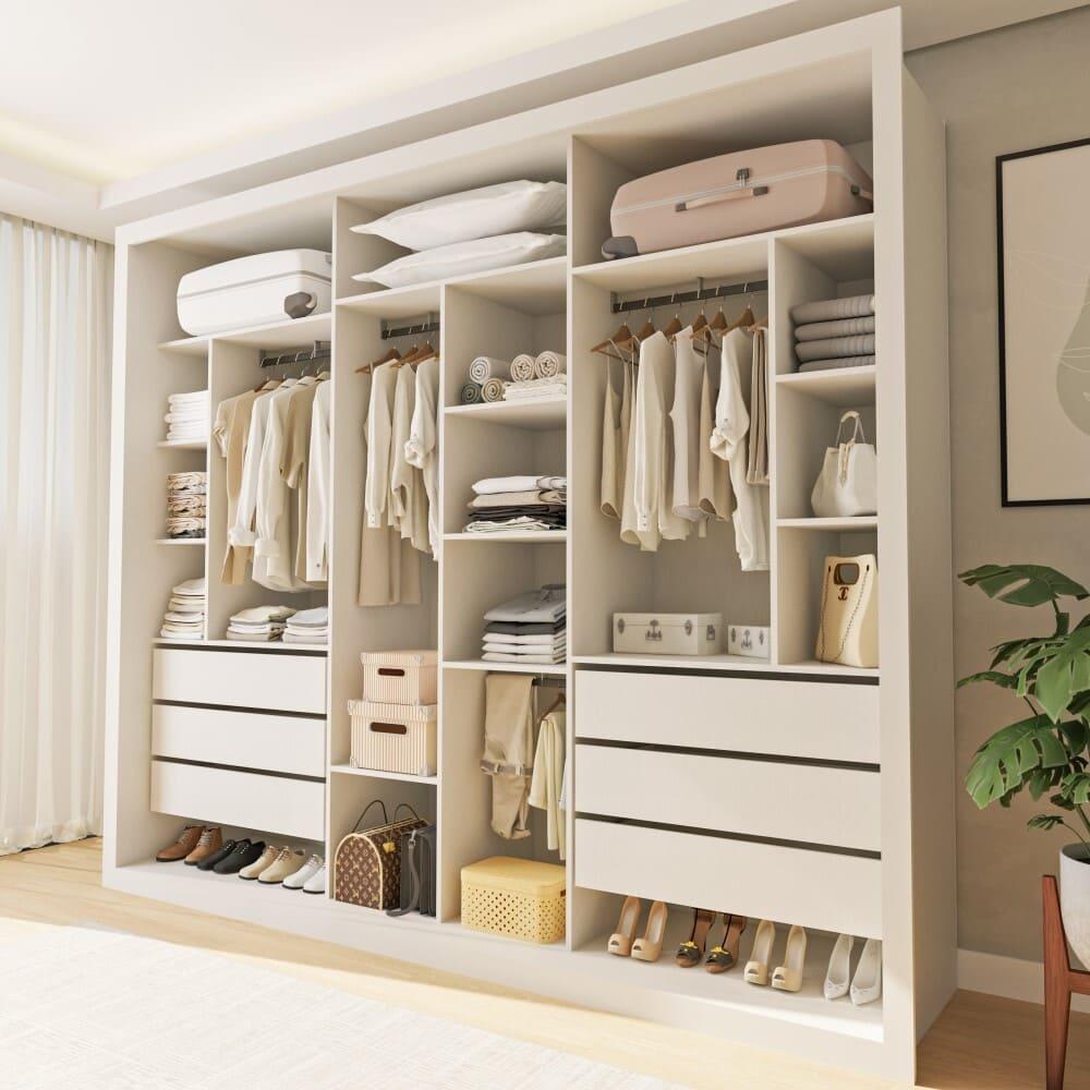 Closet Itália com 6 Gavetas Minastex Branco