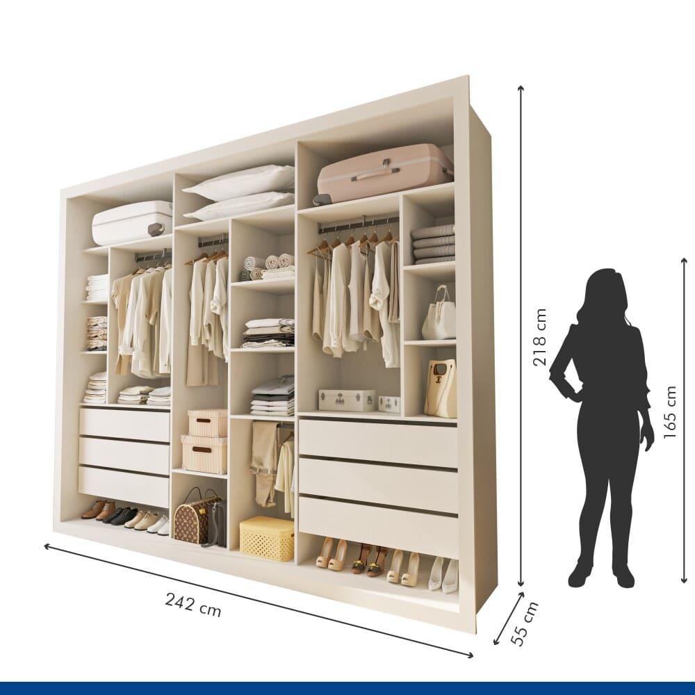 Closet Itália com 6 Gavetas Minastex Branco